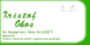 kristof okos business card